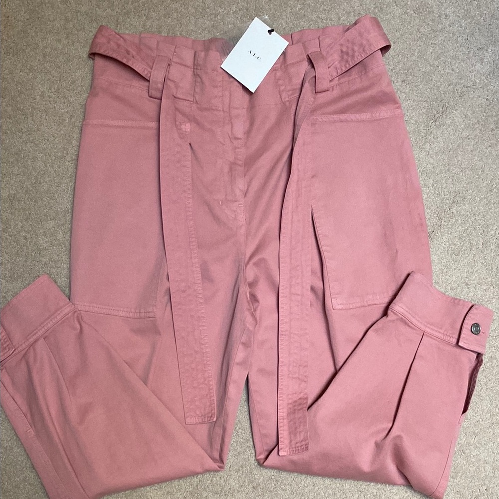 NWT! A.L.C. Women’s High-Waist Cobalt Paper Bag Pants in Hyacinth